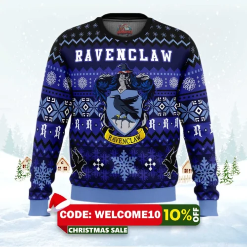 harry potter ravenclaw house ugly christmas sweater 1