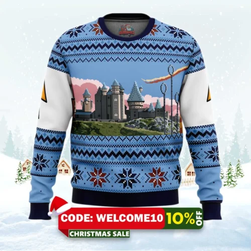 harry potter retro hogwarts ugly christmas sweater 1