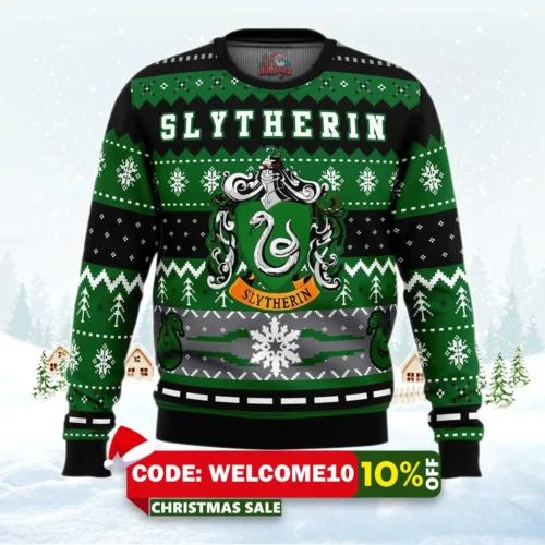 harry potter slytherin house ugly christmas sweater 1