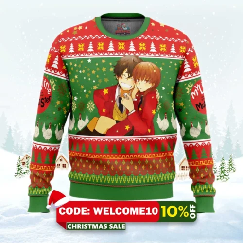 haru and shizuku my little monster ugly christmas sweater 1