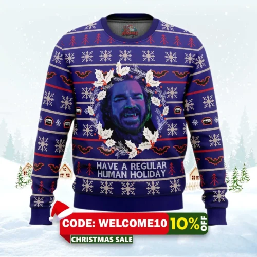 have a regular human holiday ugly christmas sweater 1