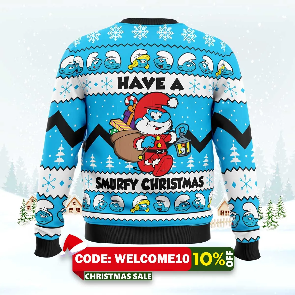 have a smurfy christmas smurfs ugly christmas sweater 2 have a smurfy christmas smurfs ugly christmas sweater 2