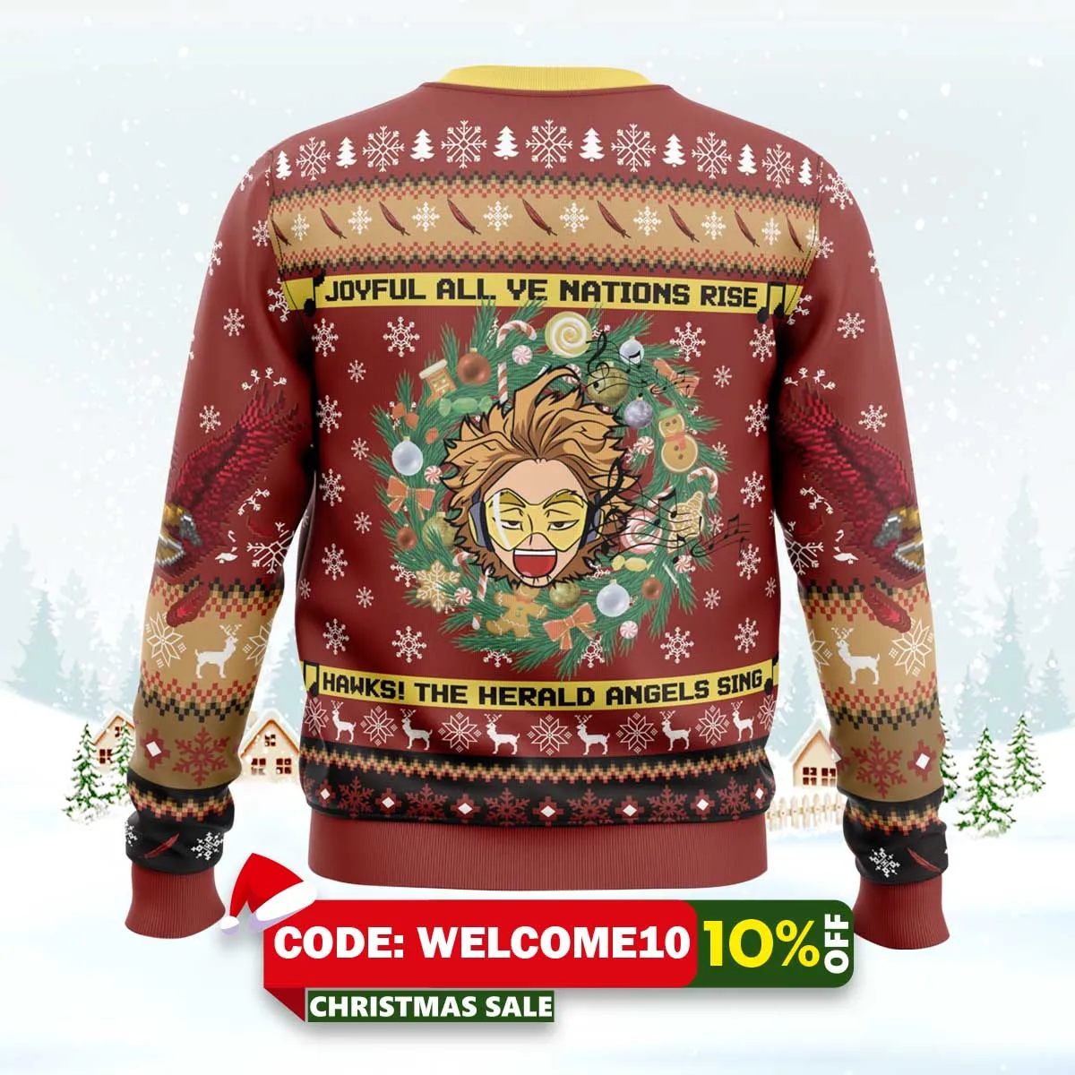hawks singing christmas song my hero academia ugly christmas sweater 2 hawks singing christmas song my hero academia ugly christmas sweater 2