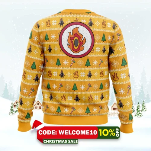 Heart Ablaze Rengoku Demon Slayer Christmas Sweater 1 heart ablaze rengoku demon slayer christmas sweater 2