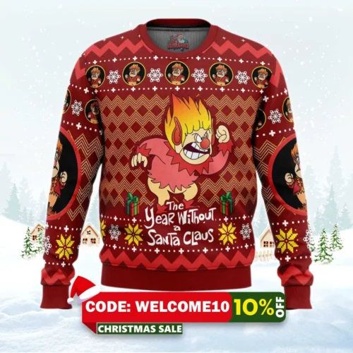 heat miser the year without a santa claus ugly christmas sweater 1
