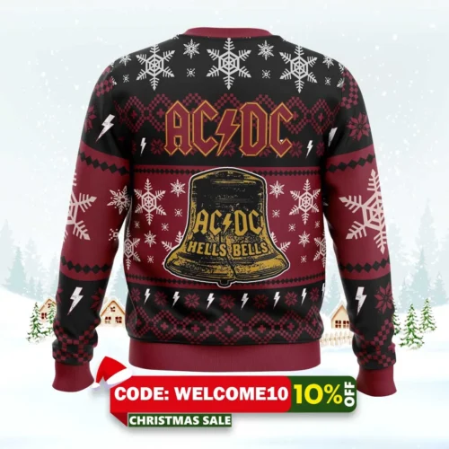 hells bells acdc ugly christmas sweater 2