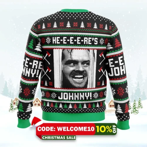 here's johnny the shining ugly christmas sweater 2