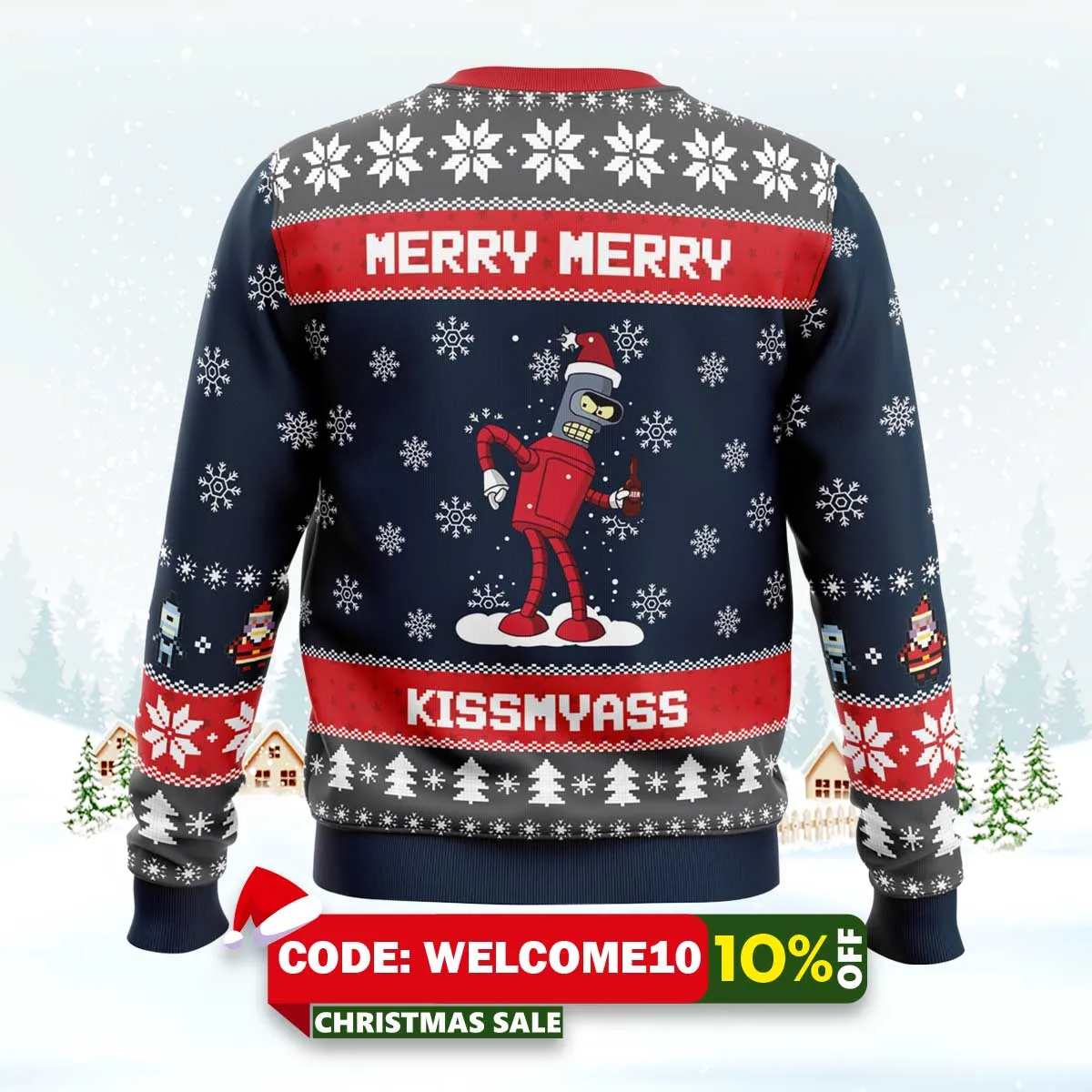 hey! we wish you a futurama ugly christmas sweater 2 hey! we wish you a futurama ugly christmas sweater 2