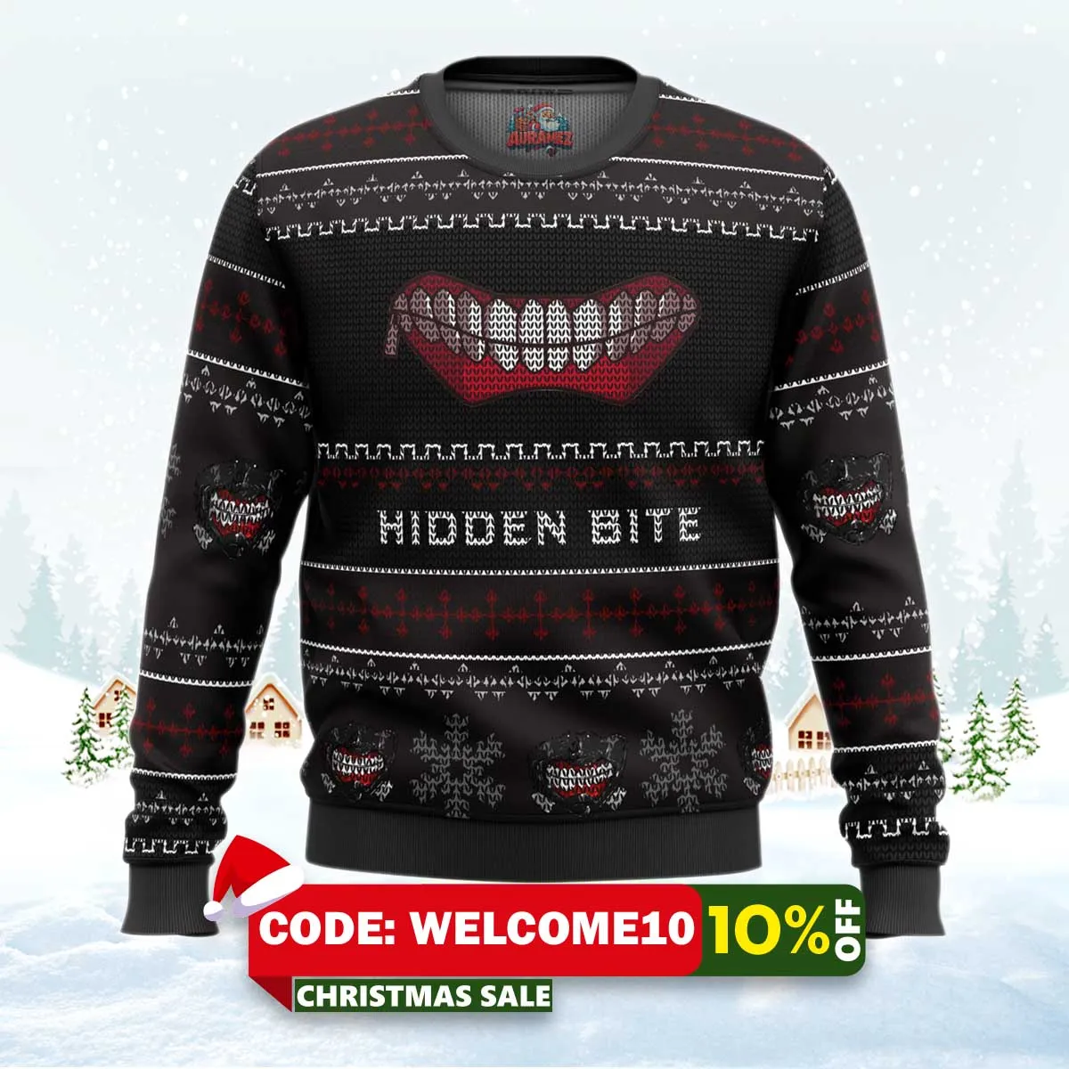 hidden bite tokyo ghoul ugly christmas sweater 1 hidden bite tokyo ghoul ugly christmas sweater 1