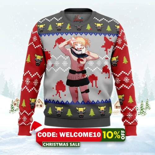 himiko toga my hero academia ugly christmas sweater 1