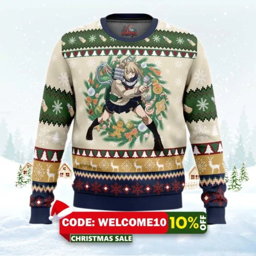 himiko tora christmas my hero academia ugly christmas sweater 1