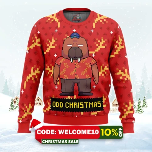 hiroshi odokawa odd taxi ugly christmas sweater 1