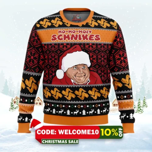 ho ho holy schnikes tommy boy ugly christmas sweater 1