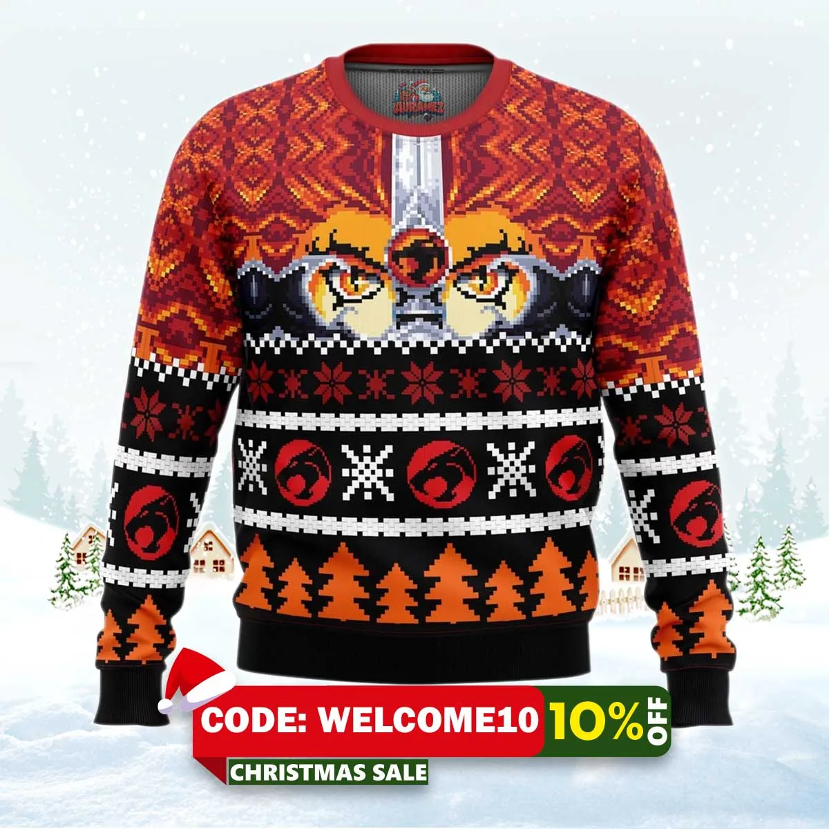 ho ho hooo holiday thundercats ugly christmas sweater 1 ho ho hooo holiday thundercats ugly christmas sweater 1