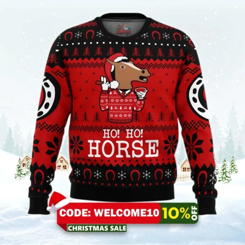 ho! ho! horse bojack horseman ugly christmas sweater 1