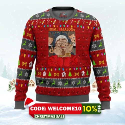 home malone meme ugly christmas sweater 1