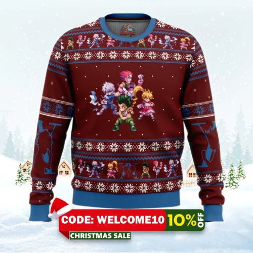 hunter x hunter sprites ugly christmas sweater 1