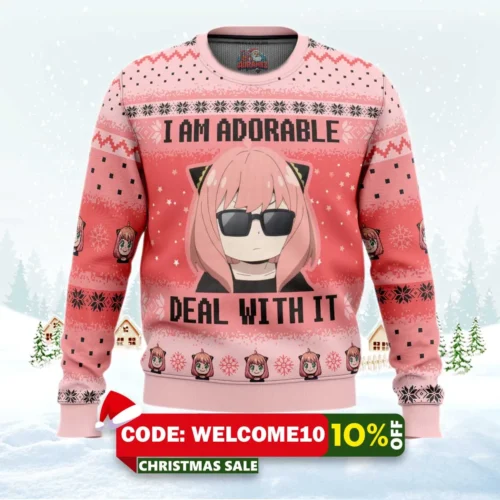 i am adorable spy x family ugly christmas sweater 1
