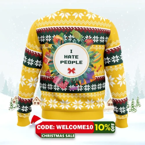 i hate people parody ugly christmas sweater 2
