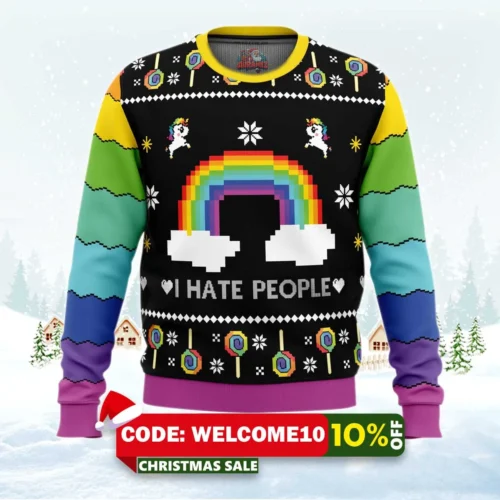 i hate people ugly christmas sweater 1