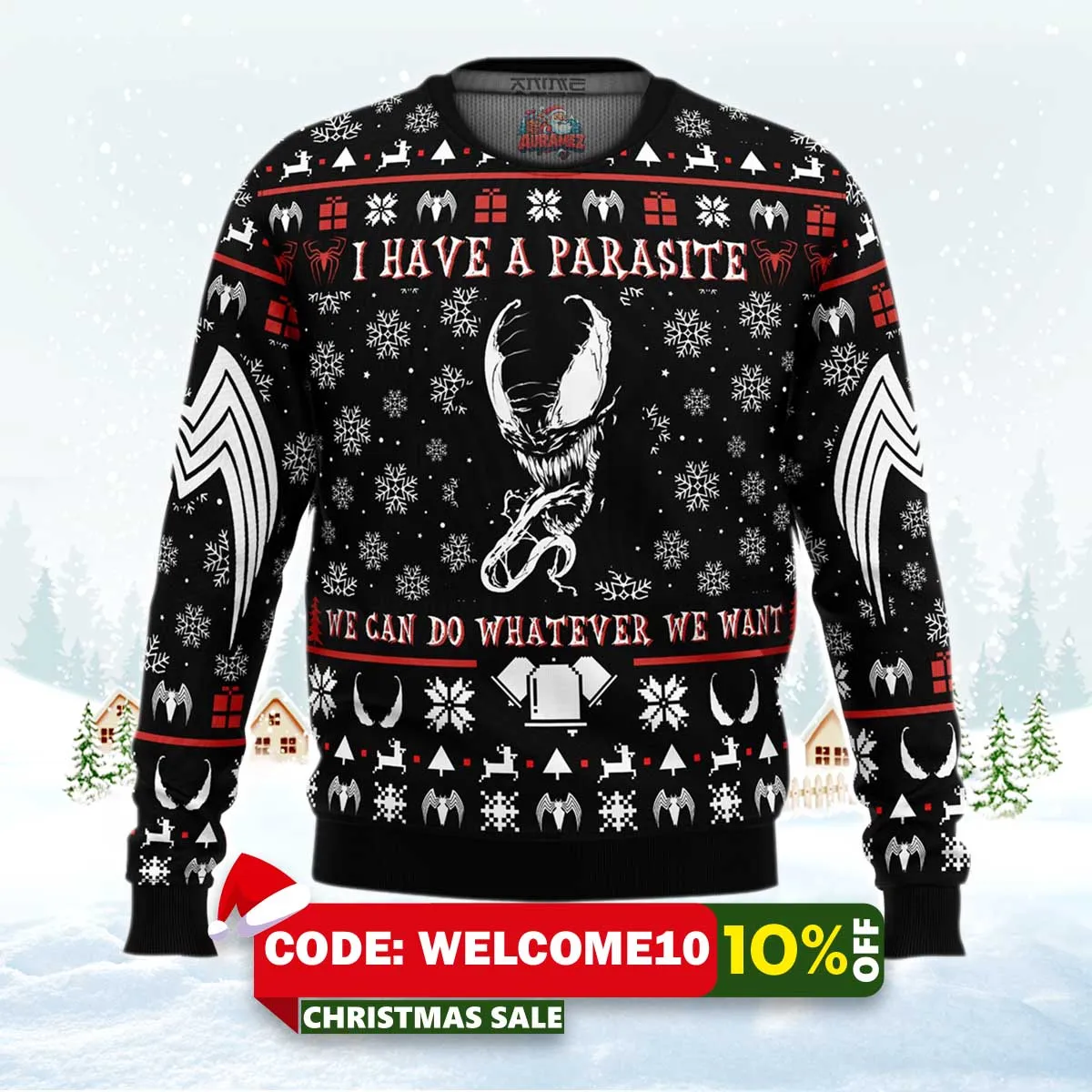 i have a parasite we are venom venom ugly christmas sweater 1 i have a parasite we are venom venom ugly christmas sweater 1