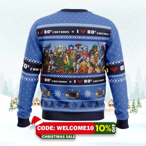 i love the 80s cartoons ugly christmas sweater 2
