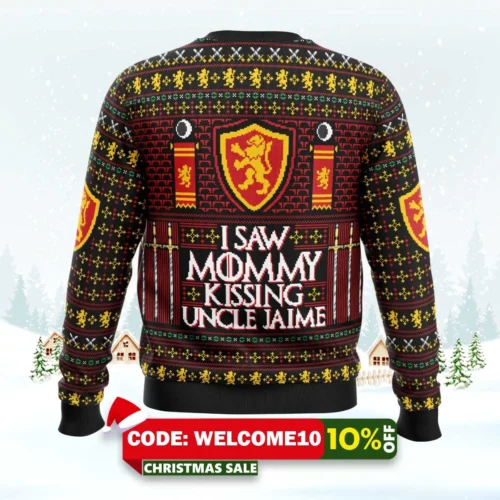 i saw mommy kissing uncle jaime ugly christmas sweater 2