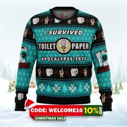 i survived toilet paper apocalypse 2020 ugly christmas sweater 1