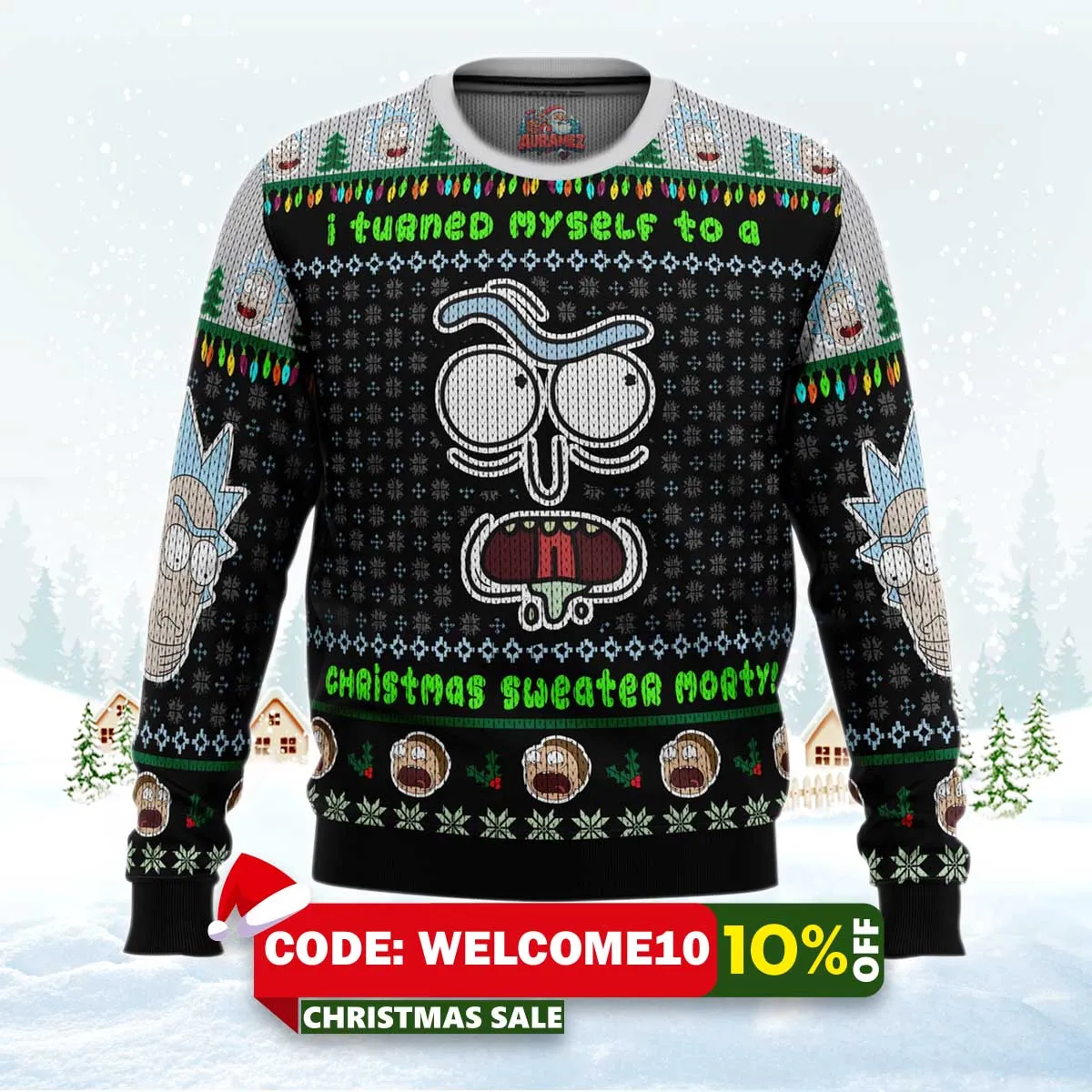 i turned myself into a christmas sweater rick and morty ugly christmas sweater 1 i turned myself into a christmas sweater rick and morty ugly christmas sweater 1