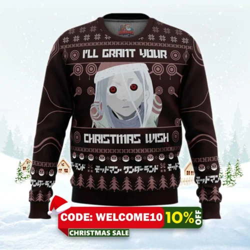ill grant your christmas wish deadman wonderland ugly christmas sweater 1