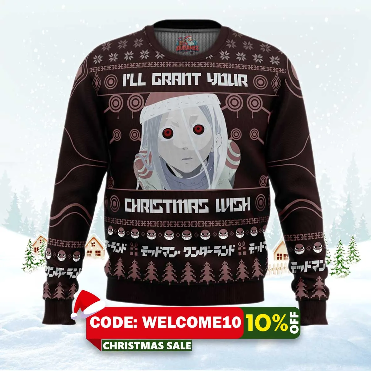 ill grant your christmas wish deadman wonderland ugly christmas sweater 1 ill grant your christmas wish deadman wonderland ugly christmas sweater 1