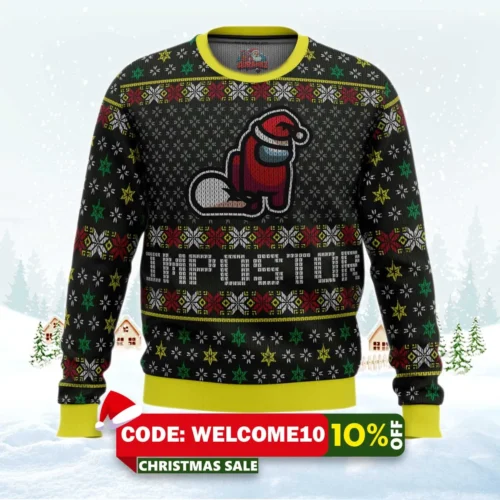 impostor among us ugly christmas sweater 1
