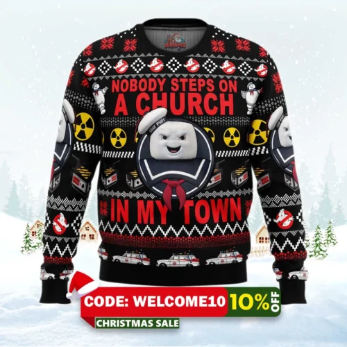 in my town ghost busters ugly christmas sweater 1
