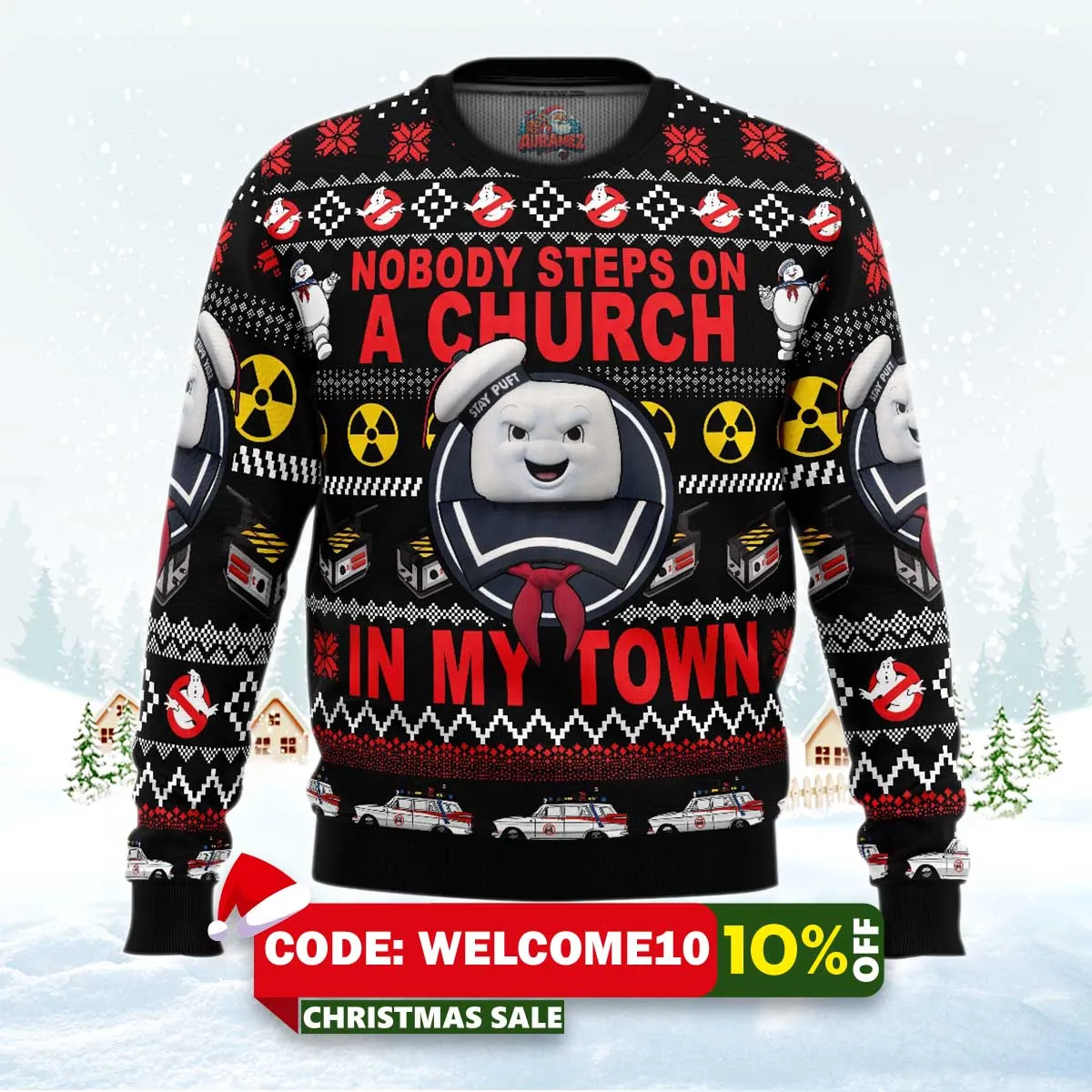 in my town ghost busters ugly christmas sweater 1 in my town ghost busters ugly christmas sweater 1