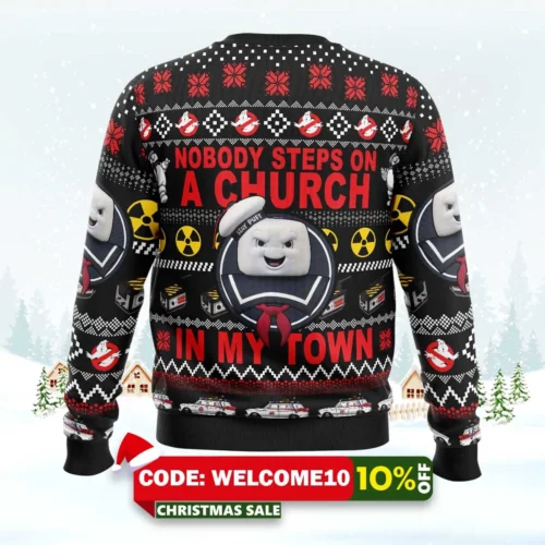 In My Town Ghost Busters Ugly Christmas Sweater 1 in my town ghost busters ugly christmas sweater 2