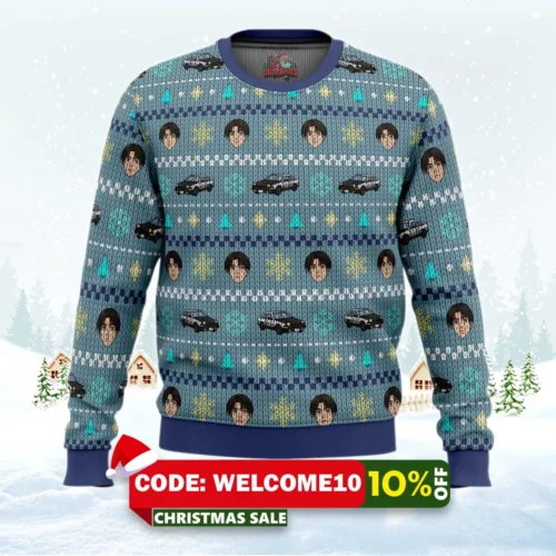 initial d takumi fujiwara ugly christmas sweater 1