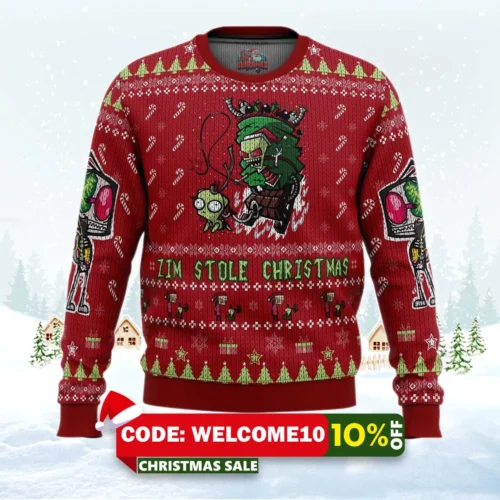 invader zim doom doom doom ugly christmas sweater 1