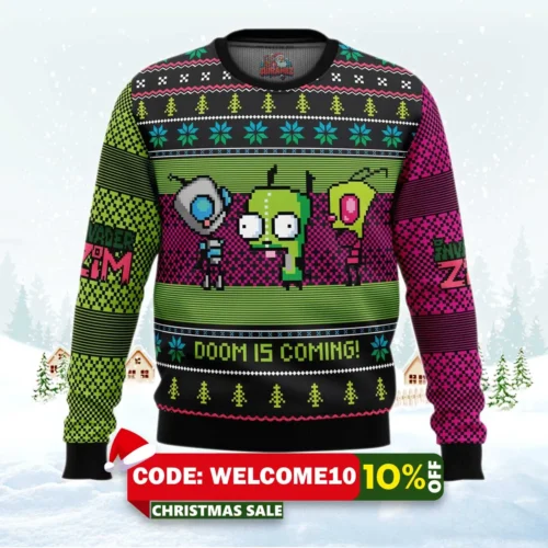 invader zim ugly christmas sweater 1