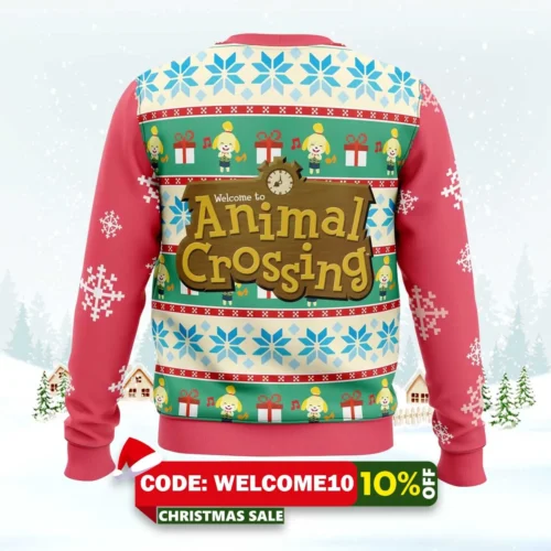 isabelle animal crossing ugly christmas sweater 2
