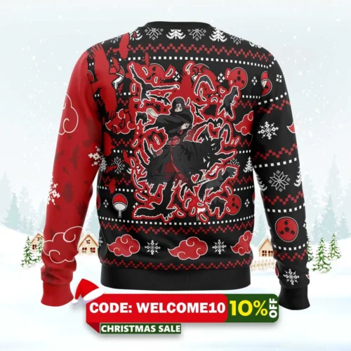 Itachi Crow Akatsuki Naruto Ugly Christmas Sweater 1 itachi crow akatsuki naruto ugly christmas sweater 2