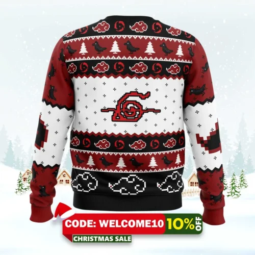 Itachi Uchiha Chibi Akatsuki Naruto Ugly Christmas Sweater 1 itachi uchiha chibi akatsuki naruto ugly christmas sweater 2