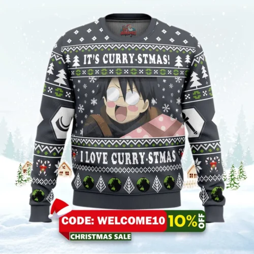 its curry stmas! i love curry stmas log horizon ugly christmas sweater 1