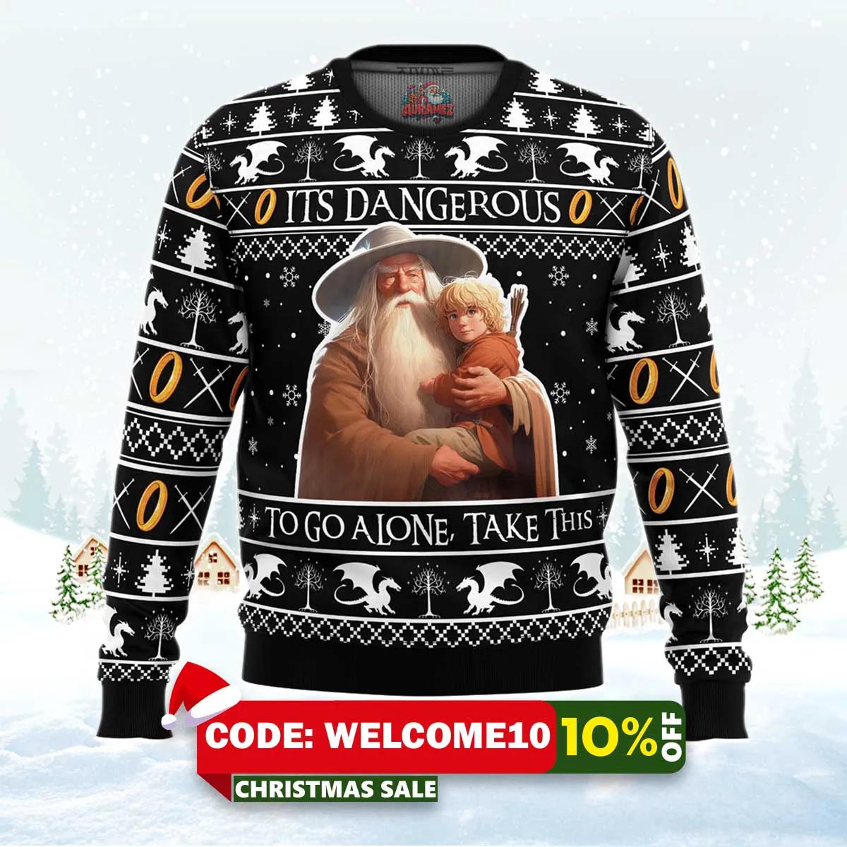 it's dangerous to go alone lord of the rings ugly christmas sweater 1 it's dangerous to go alone lord of the rings ugly christmas sweater 1