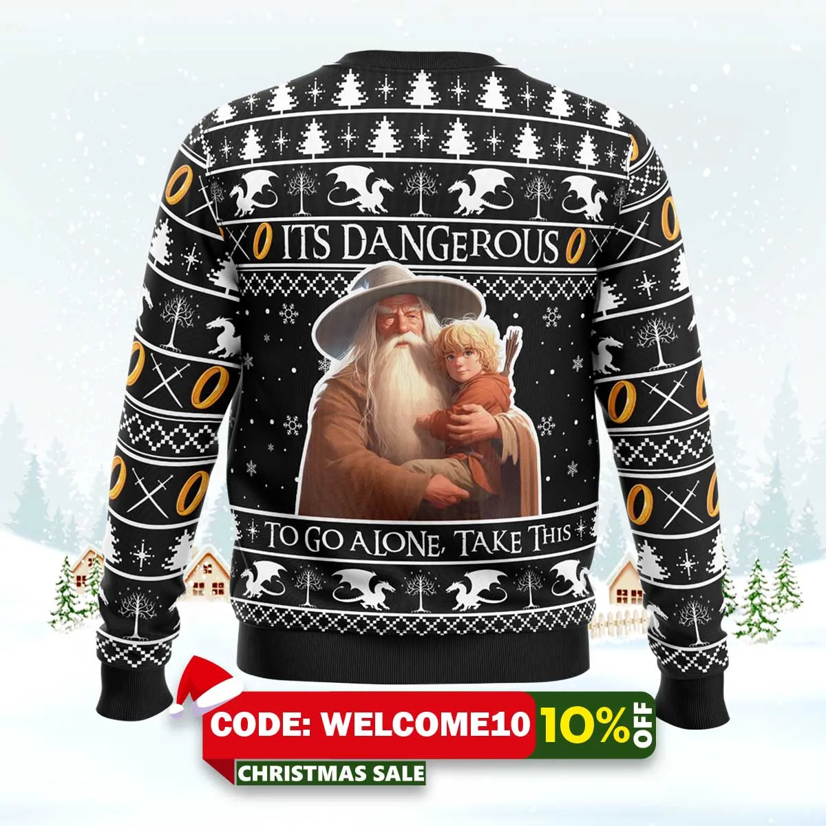 it's dangerous to go alone lord of the rings ugly christmas sweater 2 it's dangerous to go alone lord of the rings ugly christmas sweater 2