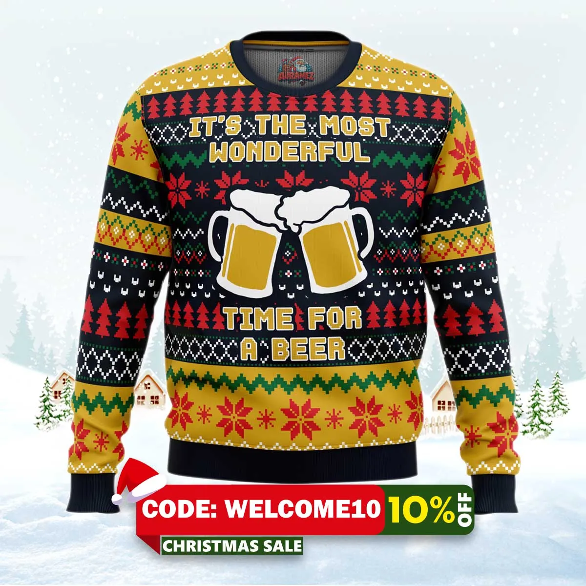 it's the most wonderful time for a beer parody ugly christmas sweater 1 it's the most wonderful time for a beer parody ugly christmas sweater 1