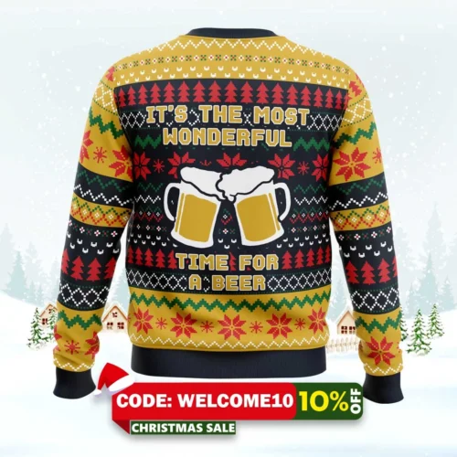 It'S The Most Wonderful Time For A Beer Parody Ugly Christmas Sweater 1 it's the most wonderful time for a beer parody ugly christmas sweater 2