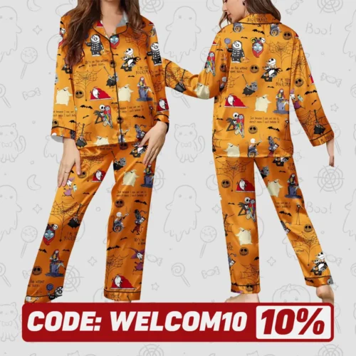 jack skellington satin pajamas short set nightmare before christmas shirt cute jack lounge matching pjs disneyland trip merch 1