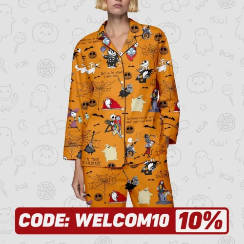 jack skellington satin pajamas short set nightmare before christmas shirt cute jack lounge matching pjs disneyland trip merch 2