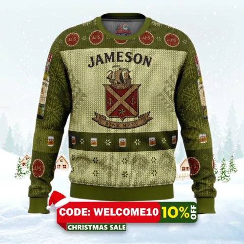 jameson irish whiskey ugly christmas sweater 1