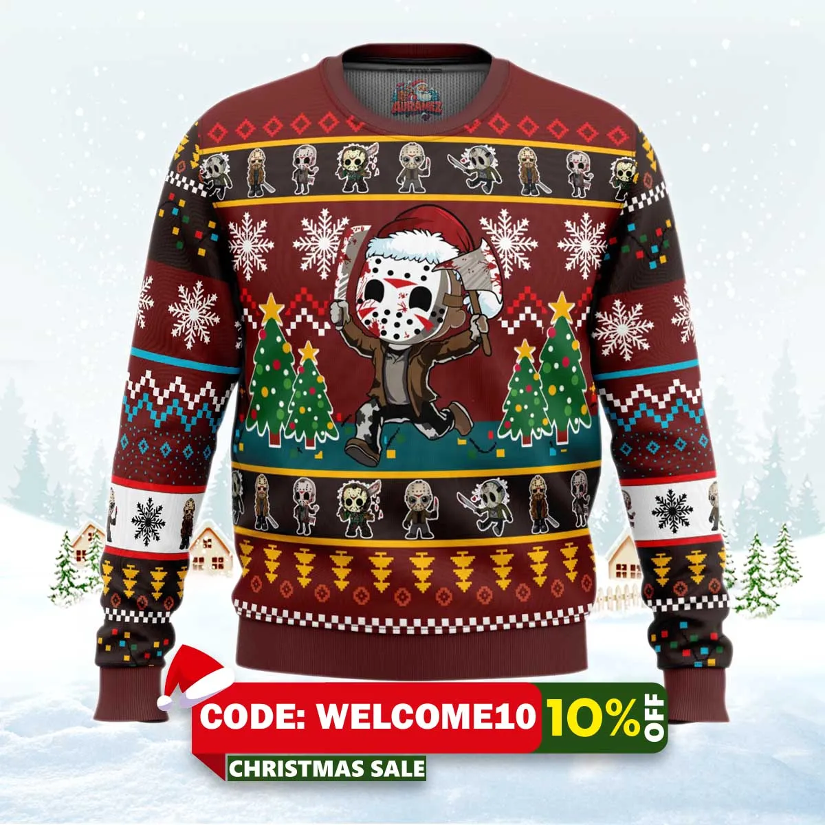 jason friday the 13th cute ugly christmas sweater 1 jason friday the 13th cute ugly christmas sweater 1